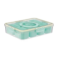 Jessica Simpson On-the-Go 8-Compartment Mint Green Snackle Box Food Storage Cont