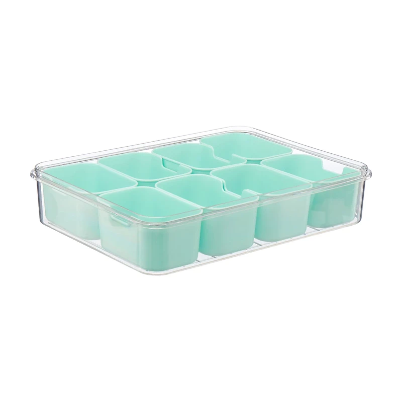 Jessica Simpson On-the-Go 8-Compartment Mint Green Snackle Box Food Storage Cont