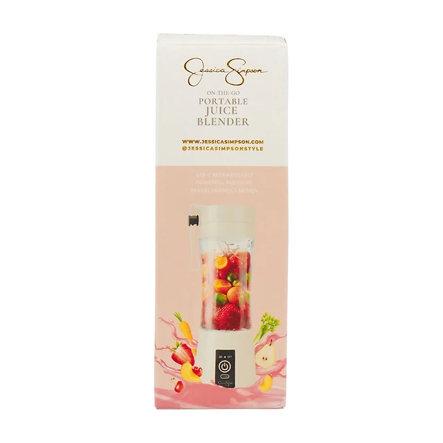 Jessica Simpson Cream Plastic Portable Juice Blender