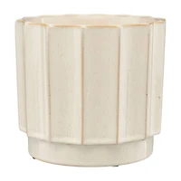 White Ceramic Hexagon Garden Planter, Medium