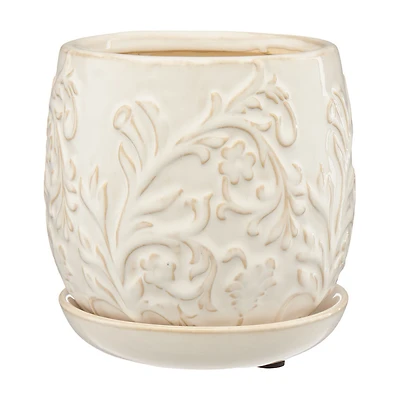 White Violet Garden Planter, Small