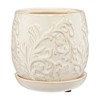 White Violet Garden Planter, Small