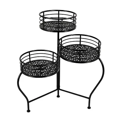Black 3-Tier Metal Plant Stand