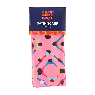Black Paper Party Satin Scarf, Assorted Designs