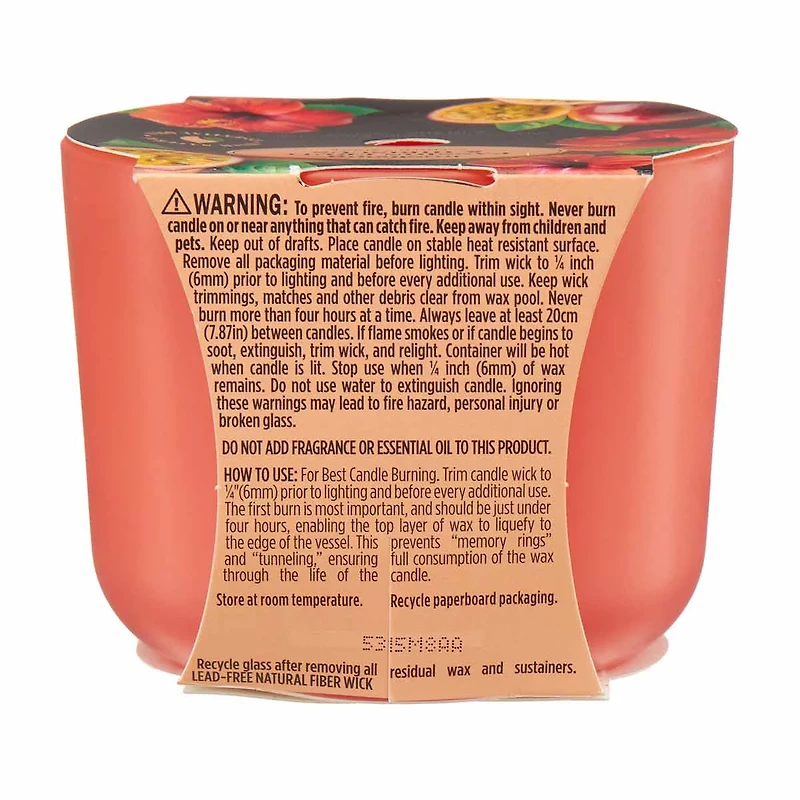 True Living Scented Candle, Passion Fruit & Hibiscus, 8 oz