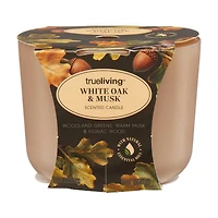 True Living Scented Candle, White Oak & Musk, 8 oz