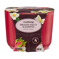 True Living Scented Candle, Dragon Fruit & Jasmine, 8 oz
