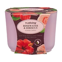 True Living Scented Candle, Rose Water & Hibiscus, 8 oz