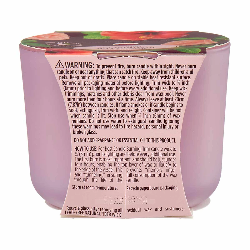 True Living Scented Candle, Rose Water & Hibiscus, 8 oz