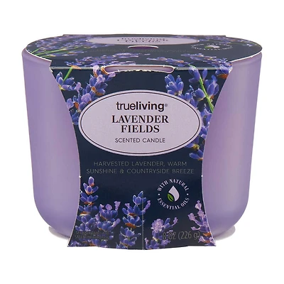 True Living Scented Candle, Lavender Fields, 8 oz