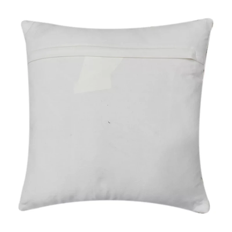 Tufted Floral Pillow, Cream and Mauve, 18x18 in