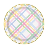 Easter Gingham Plate, 7 in, 8 ct