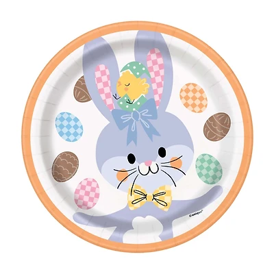 Easter Bunny Picnic Round Plate, 7 in, 8 ct