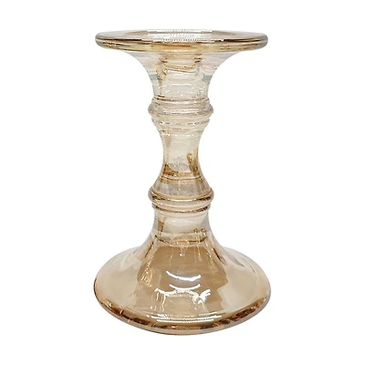 Glass Pillar Candle Holder, 7 in