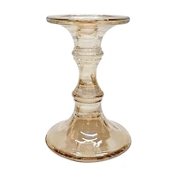 Glass Pillar Candle Holder, 7 in