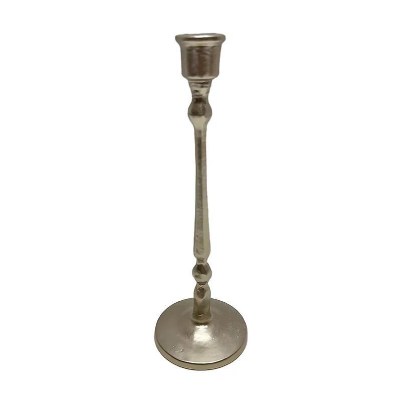 Silver Taper Candle Holder, Metal, Small