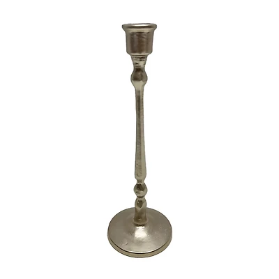 Silver Taper Candle Holder, Metal, Small