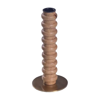 Mango Wood Candle Holder, 7.5 in