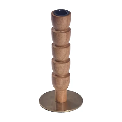 Mango Wood Candle Holder, 7.5 in
