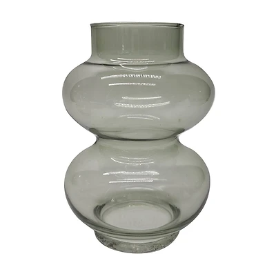 Green Glass Vase, 7 in