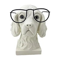Resin Dog Head with Glasses Decoration