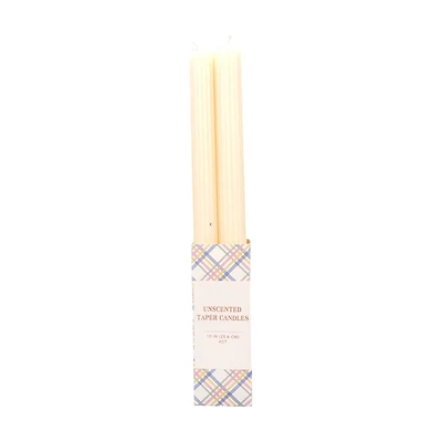 Unscented Cream Taper Candles, 4 ct