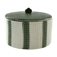 Striped Ceramic Storage Jar, 4 in