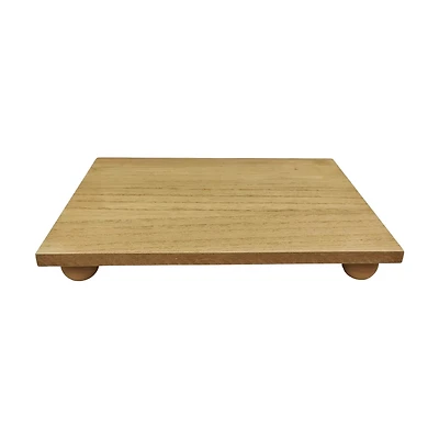 Natural Wood Square Display Stand, 11.8 in x 8.5 in