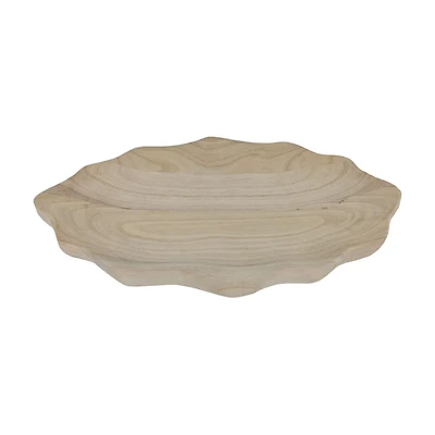 Natural Wood Wave-Edge Tray, 15 in x 10 in