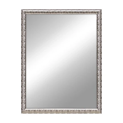 Decorative Silver Framed Wall Mirror, 20 in x 26 in