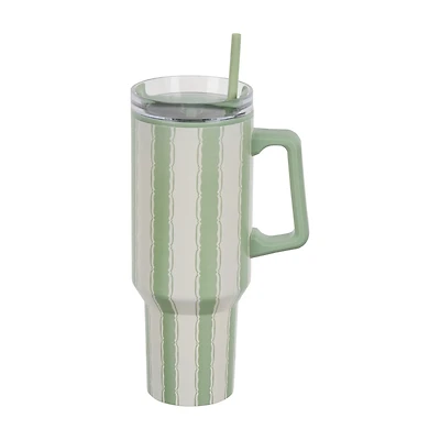 Holly Williams Green Striped Tumbler