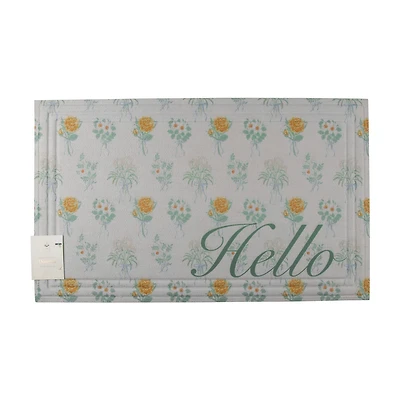 "Hello" Fashionables Floral Doormat