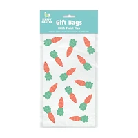Happy Easter Carrots Printed Gift Bags with Twist Ties, 5 in x 9 in, 12 ct