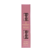 Pink Spiral Unscented Taper Candle, 10 in, 2 pk
