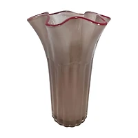 Purple Vase with Wavy Edge, 10 in
