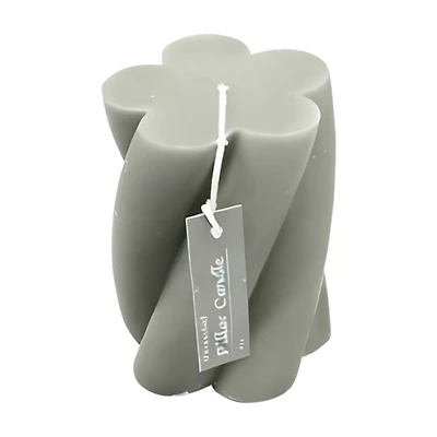 Unscented Swirl Pillar Candle, 4 in, Green