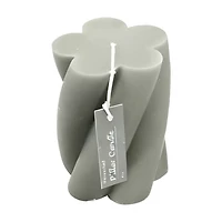 Unscented Swirl Pillar Candle, 4 in, Green