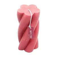Unscented Swirl Pillar Candle, 6 in, Red