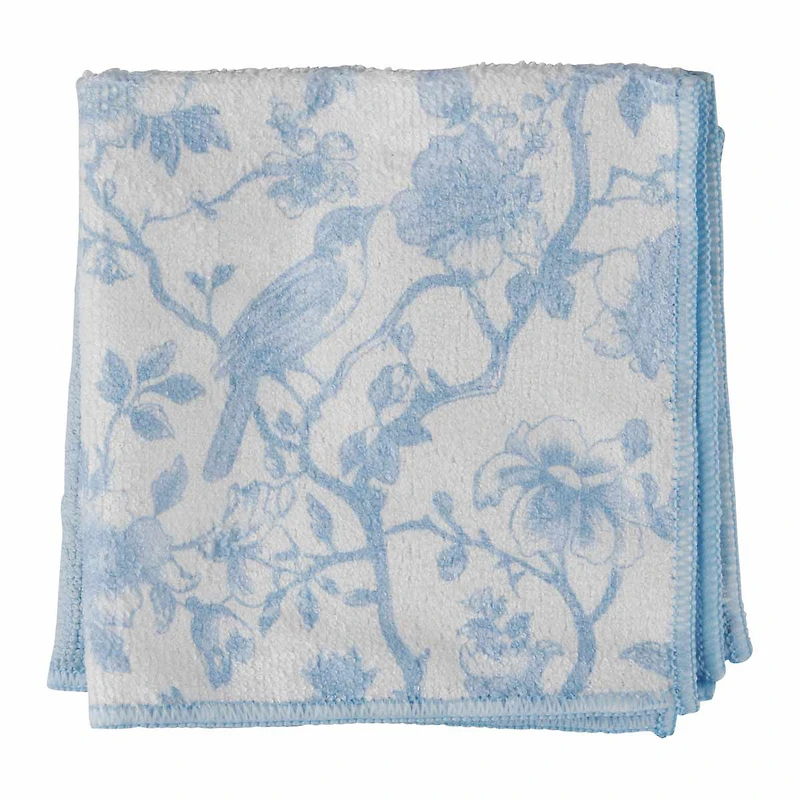 Holly Williams Blue Floral Dish Cloths, 12x12 in, 2 ct