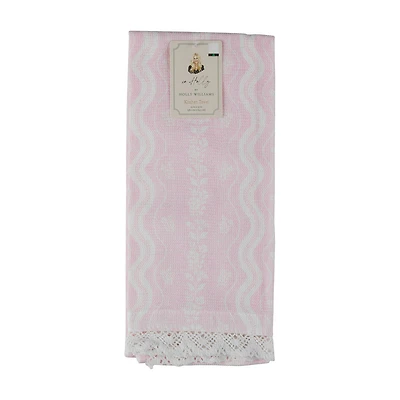 Holly Williams Pink Trim Kitchen Towel