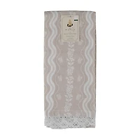 Holly Williams Tan Lace-Trimmed Kitchen Towel