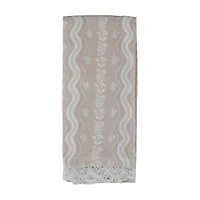 Holly Williams Tan Lace-Trimmed Kitchen Towel