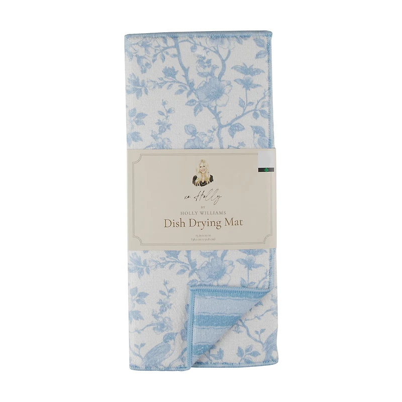 Holly Williams Blue Floral Drying Mat