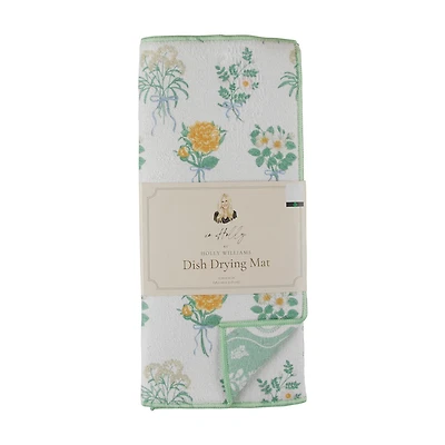 Holly Williams Green Floral Drying Mat