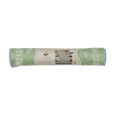 Holly Williams Green Fabric Table Runner with Piping