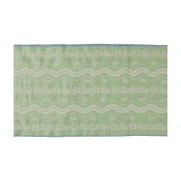 Holly Williams Green Fabric Table Runner with Piping