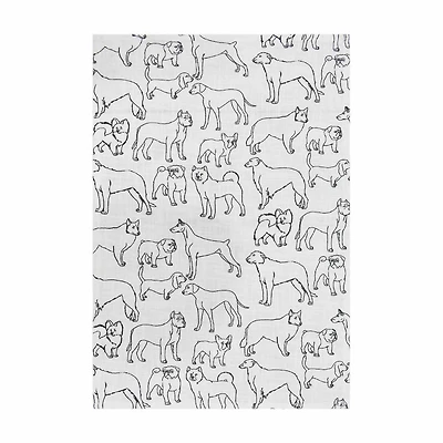 Dog Printed Cotton Kitchen Towel, 18 in x 28 in
