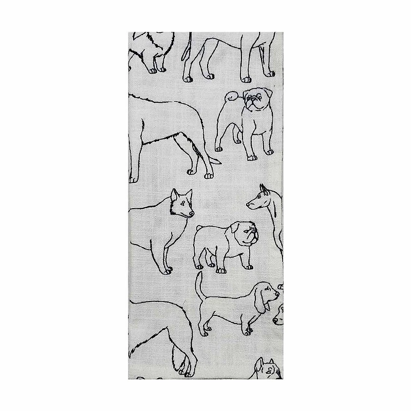 Dog Printed Cotton Kitchen Towel, 18 in x 28 in