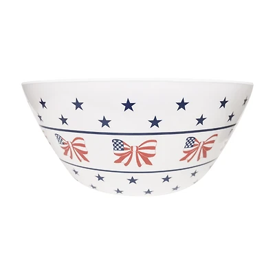 Patriotic Stars & Bows Melamine Serving Bowl, 12.75 in