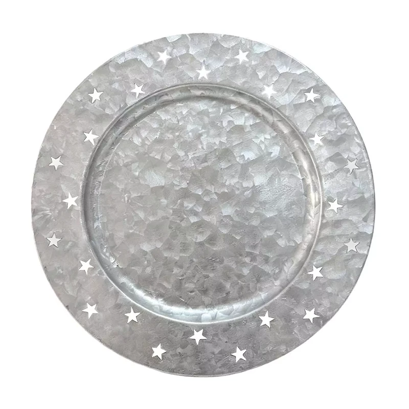 Star Printed Metal Charger, Assorted